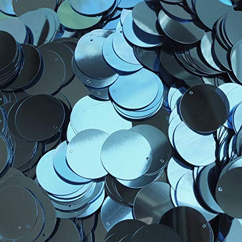 24mm flat sequins light french blue metallic top hole made in usa