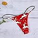 Christmas Sexy Thong Women Underwear Naughty Slutty Stretch Straps Panties T-Back Briefs Reindeer Xmas Santa Claus Gnome Seamless Thongs String G-Strings Xmas Low Wasited Hi Cut Underpants Red