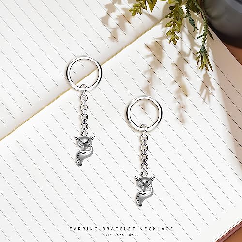 45Pcs Antique Silver Plated Fox Charms Pendant Diy Bracelets Necklace Jewelry Making Craft Wholesale 24Mmx13Mm(A318) #TOP5