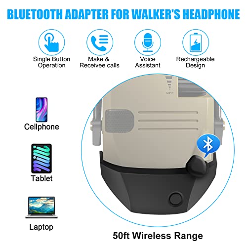 Heatcheer Bluetooth Adapter For Walker's Shooting Earmuffs, Rechargeable Bluetooth Connector Compatible With Walkers Razor Slim Electronic Muff, Handsfree Calling & Audio Receiver #TOP3