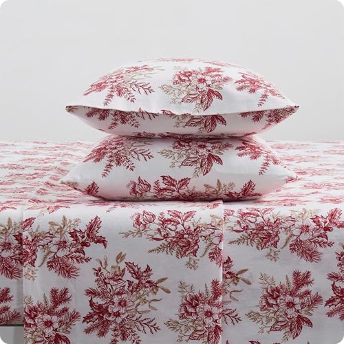 Image of Tahari Home Brushed Flannel 3-Piece Bedding Set, Twin, Toile Red