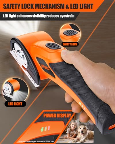 Image of Electric Cardboard Cutter, 3500mAh Cordless Electric Scissors | 800RPM Brushless Motor, LED Light, Tungsten Steel Blade, 80-Min Runtime, Heavy Duty for Cardboard & Carton masking tape