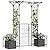 DWVO 81" H Garden Arch and Arbor with Gate, Black Arch with Planter Boxes for Climbing Plants Outdoor, Wedding Ceremony Archway Decoration for Lawn, Patio, Backyard