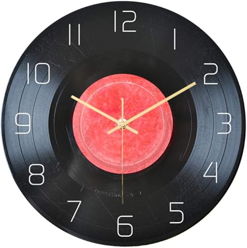 Healifty Reloj de pared de acrílico, decoración antigua, reloj de pared analógico de cuarzo, reloj de pared de cuarzo, reloj de pared digital de