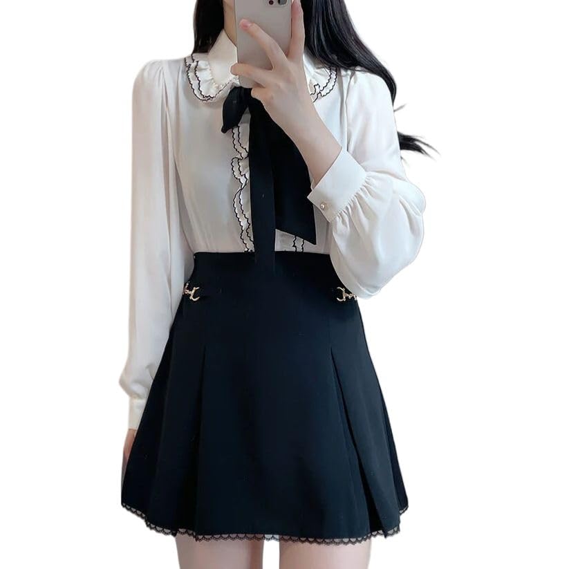 Camisas de oficina de manga larga estilo coreano para mujer