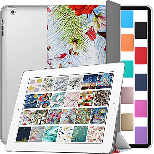 Image of DuraSafe Cases for iPad 9.7 Inch 4 3 2 Generation [iPad 4th 3rd 2nd Old Model ] A1458 A1416 A1395 A1458 A1416 A1395 MC705HN /A MD328HN /A PrintediPad Cover with Frosted Hard Back - Birds & Flowers