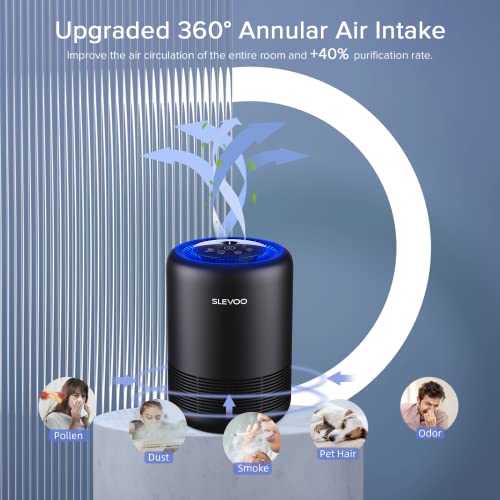 Air Purifiers For Bedroom Pets Smokers In Home, H13 True Hepa Filter Air Cleaner With Fragrance Sponge, Night Light, Timer, Effectively Clean 99.97% Smoke, Dust, Pollen, Pet Dander, Odors, Bs-01 Black #TOP2
