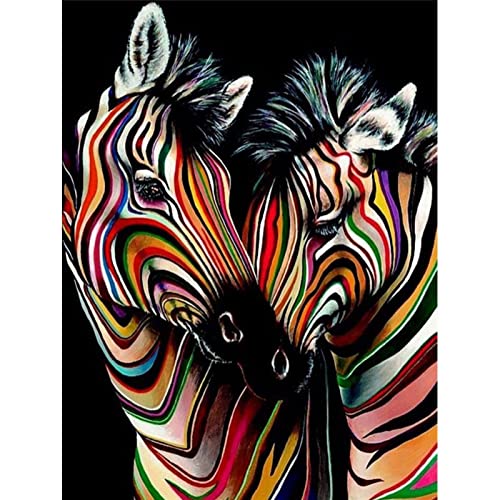 Peinture diamant zèbre multicolore 40x100cm pour broderie strass