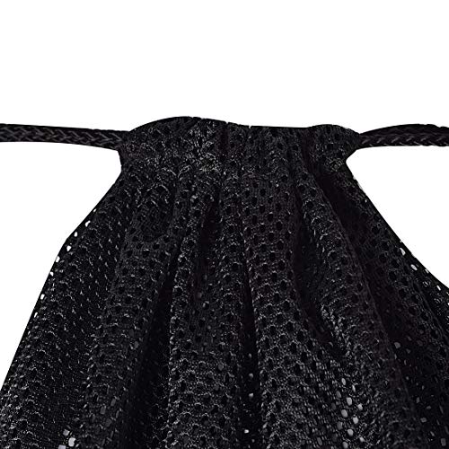 May Tree Heavy Duty Mesh Drawstring Bag, Sport Equipment Storage Bag For Beach, Swimming (Black) #TOP4