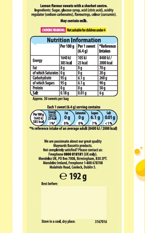Bassetts Sherbet Lemons 200 g (Pack de 12) miniatura 5