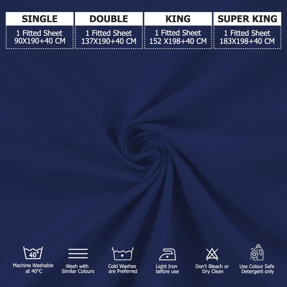 MistyMorning Extra Deep Fitted Sheet 16''/40cm, Egyptian Cotton bed sheets with 200 Thread Count - Image 4