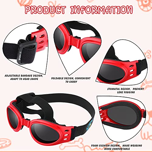 4 Pairs Dog Goggles Doggie Goggles Adjustable Pet Sunglasses UV Resistant Windproof Snowproof Doggy Glasses for Pet Cat… - Image 5