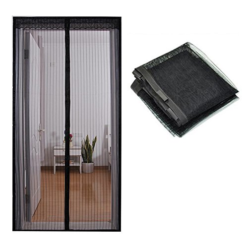 Haixifry 網戸 玄関カーテン ドア用 マグネット式 開閉式 網戸 ドア用 取り付け簡単 換気対策 空気の入れ替え 虫よけ/エコ/断熱 玄関/寝室/勝手口/ベランダ 210*100cm ブラック
