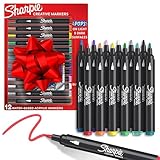 Picture of Sharpie Creative Markers, Water-Based Acrylic, Bullet Tip, Assorted Colors, 12 Count – Arts & Crafts, Kids Activity, School Classroom; Works on Paper, Metal, Wood, Ceramic, Glass, Rock, Canvas