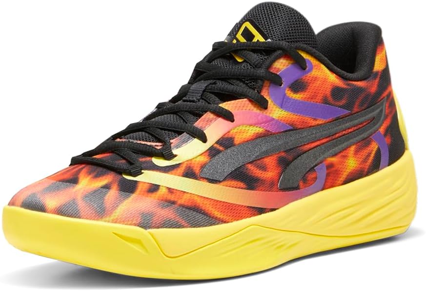 PUMA Womens Stewie 2 Fire Basketball Sneakers Shoes - Red, Yellow - Size 8 M