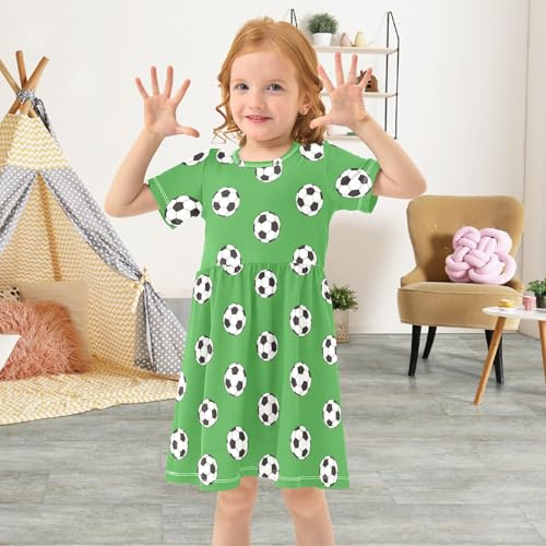 Girls Summer Dresses Toddler Casual Short Sleeve A-Line Sport Dress4