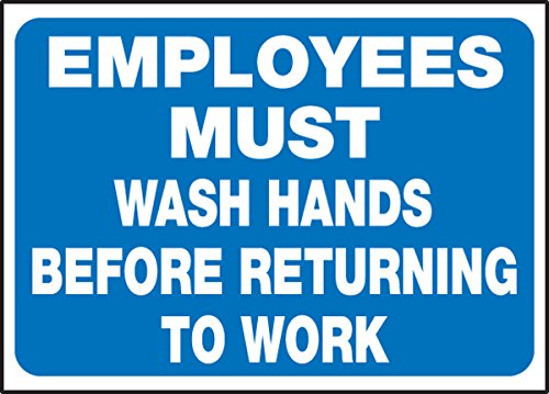 Autocollant sécurité lavage des mains employés blanc bleu 3.5x5
