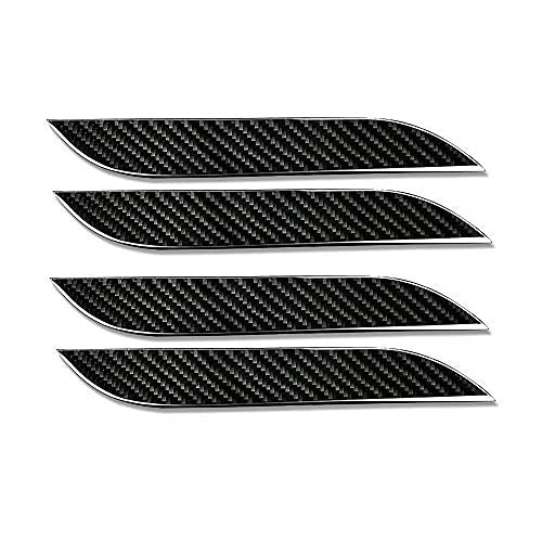 CoolKo Door Handle Sills Protection Kit 4K Real Carbon Fiber Cover Compatible with Tesla Model S (4 Pieces Set)