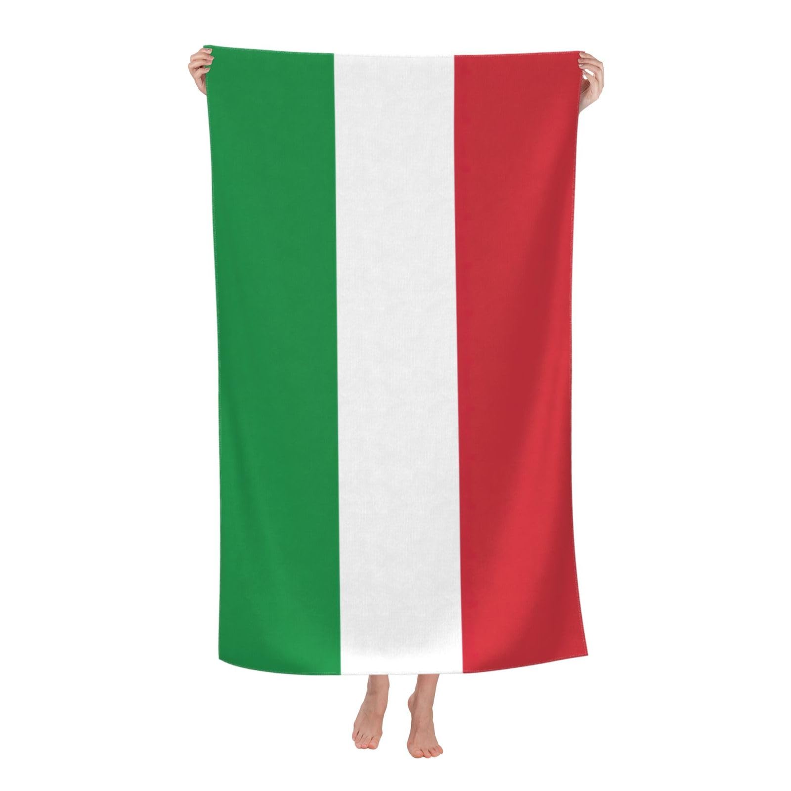 Oazcvbnn Women's White Italian Flag Print Adult Beach Towel Summer Travel Pool Vacation Swimming Fitness Outdoor Adventures