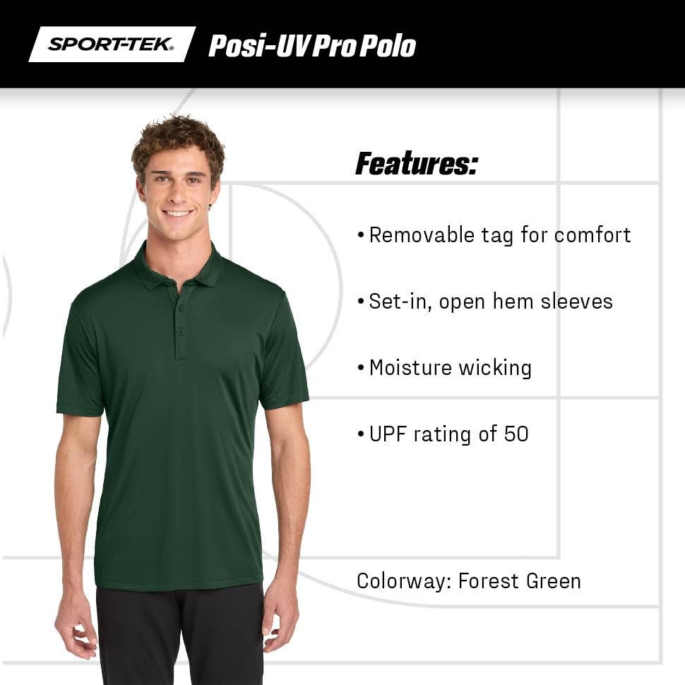 SPORT-TEK Polo Unisex Posi-UV Pro | Camisa con cuello y manga corta para hombres y mujeres, ajuste clásico con protección UPF 50 miniatura 5