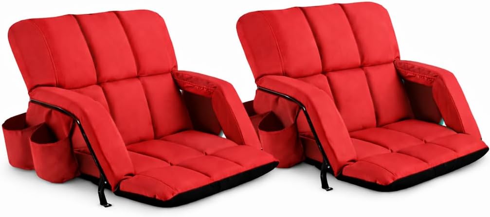 Stadium Seats with Back Support 2 Pack Recliner Style Extra Padded Stadium Seats