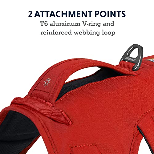 RUFFWEAR Mehrzweck-Hundegeschirr mit Griff, Web Master, verstellbares, Geschirr, 2 Leinenbefestigungen, für den täglichen Gebrauch, Red Sumac, M
