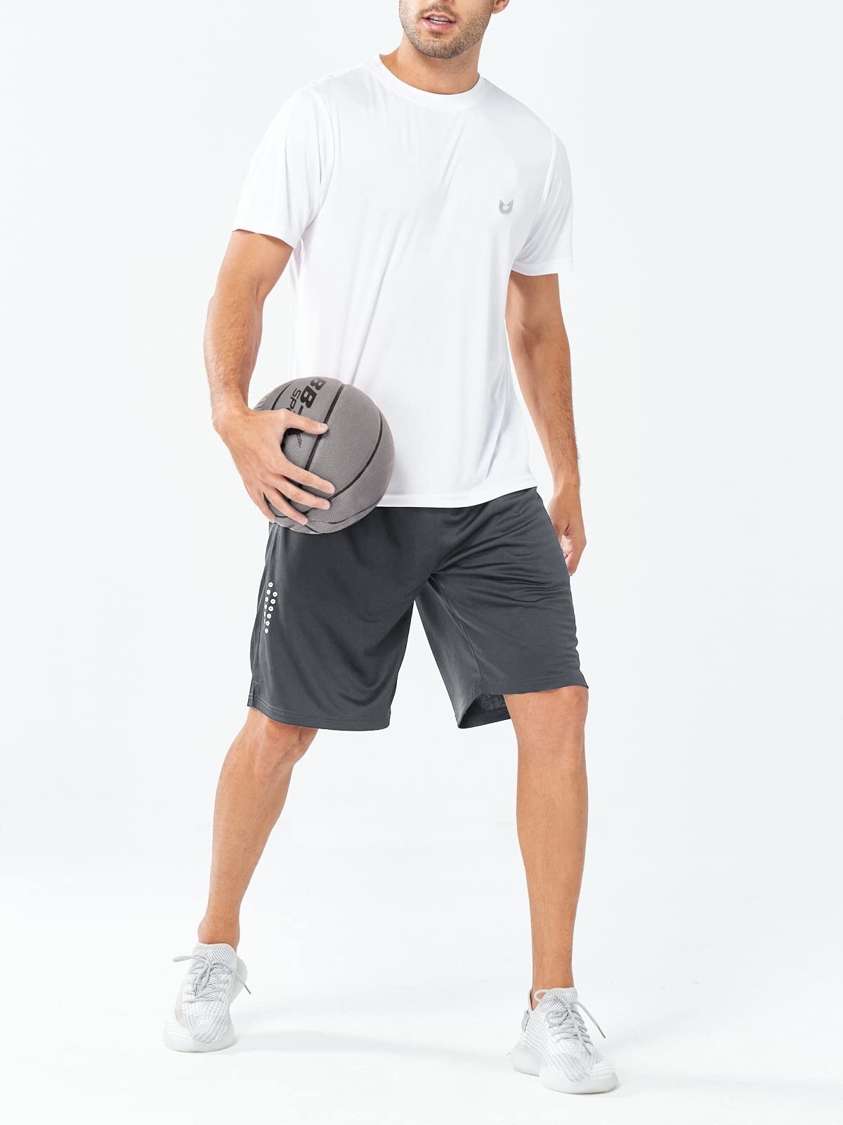 NORTHYARD Męskie spodenki sportowe do koszykówki 12,7 cm/17,8 cm/25,4 cm trening siłownia szybkoschnące szorty lekkie siatkowe spodenki do biegania tenis