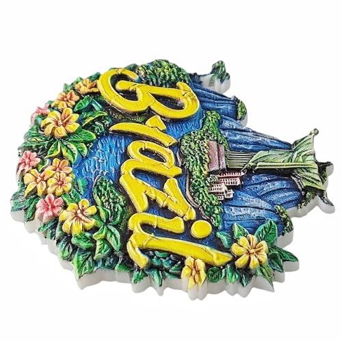 Imán decorativo de Brasil para refrigerador 3D miniatura 5