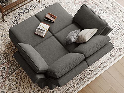 Belffin Small Modular Sofa Bed Sectional Sleeper Sofa Convertible Sectional Couch Bed Set Sleeper Couch Grey #TOP6