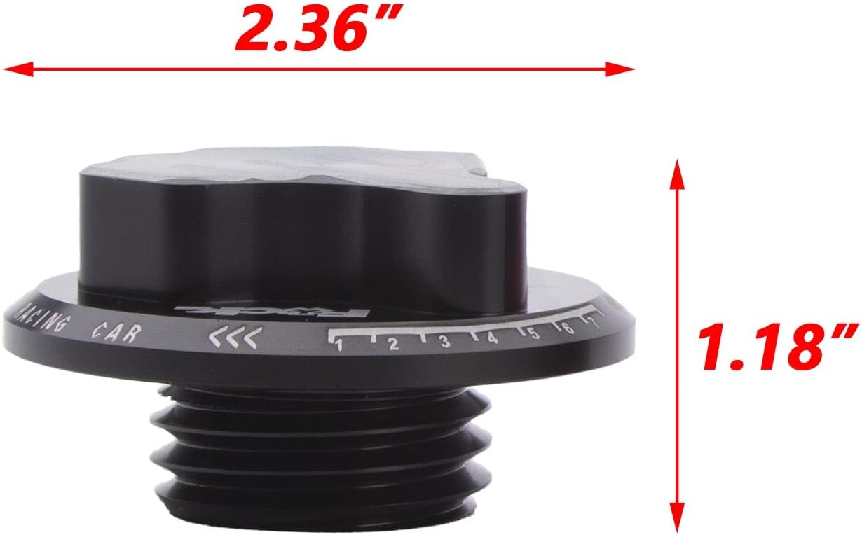 x xotic tech Black Alloy Middle Finger Screw-in Type Fuel Oil Tank Gas Box Cap Cover Trim Compatible with Toyota Corolla Camry 4Runner Highlander RAV4 C-HR image 4