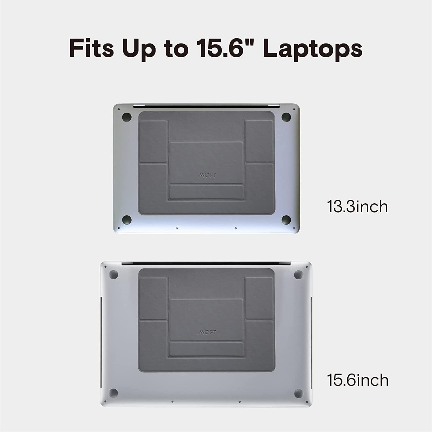 MOFT Laptop Stand for Desk, Stick-On Computer Stand with Dual-Angle, Ergonomic Laptop Riser Holder for Travel, Foldable & Portable MacBook Stand Fits 11.6"-16" Laptops, Starry Grey
