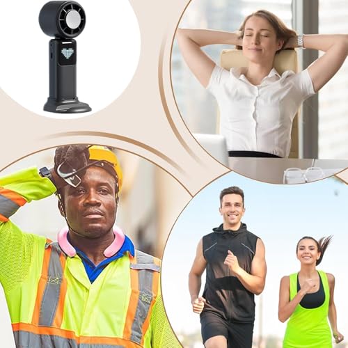 Ventilador de viaje portátil y compacto con pantalla digital para escritorio y camping 5