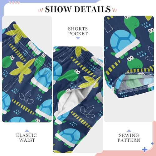 Turtle Palm Tree Boys Long Pants Soft Trousers Elastic Waist Kids Lounge Bottoms with Pockets S-XL4