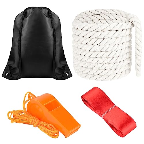 NEBURORA 20FT Tug of War Rope for Kids and Adults Outdoor Games Field Day Family Reunion Summer Outside Yard Backyard Lawn Camping Picnic Carnival Party Games Beige - Image 6