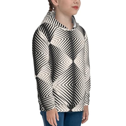 Modern Op Art Kids Pullover Hoodies Boys Zip Up Sweatshirts Girls Athletic Clothes with Pocket4