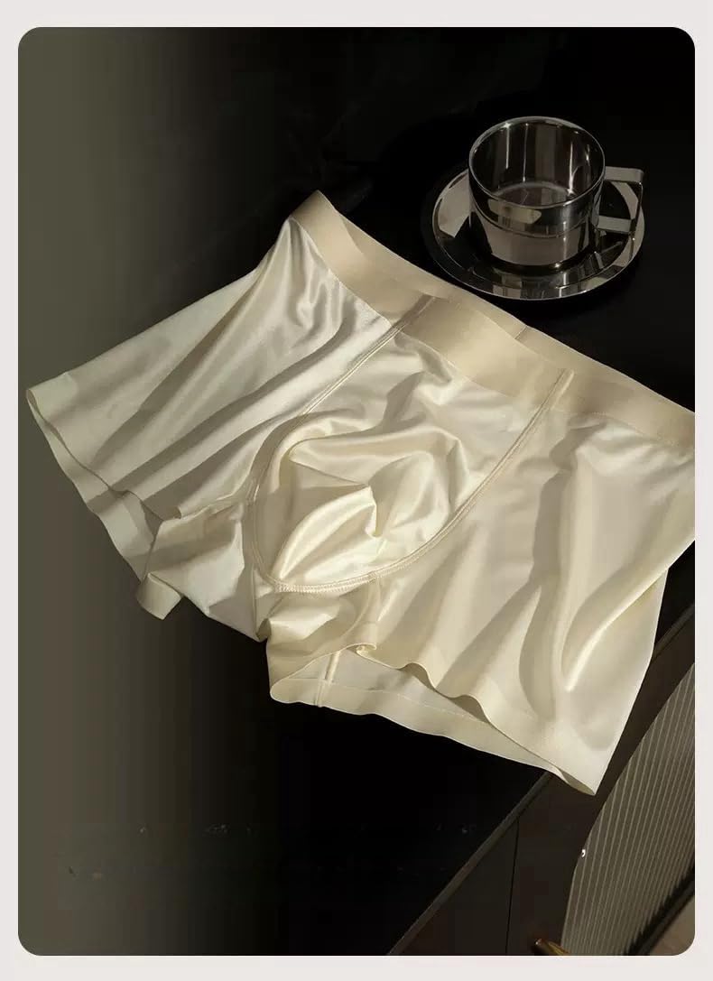 Satin-like Ice Silk Men's Panties Both Sides Breathable Mesh Boxer Briefs,Seamless Comfortable Underpants - Image 5