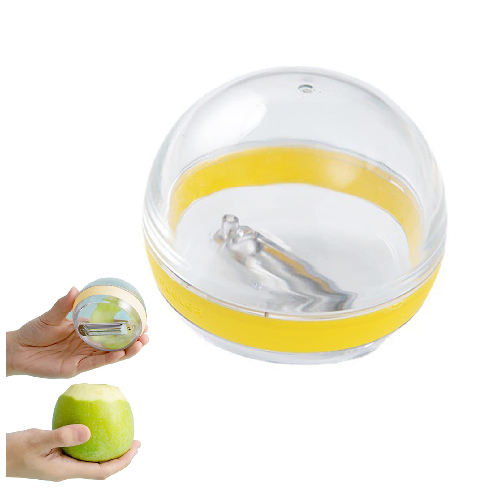 Veggie Peeler with Container - Multifunctional Kitchen Peeler for, Vegetable and Fruit, like Potato, Carrots, Apple(Yellow)