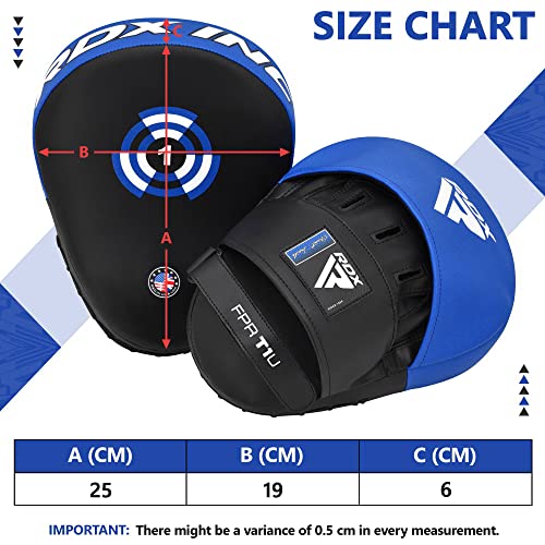 Image of RDX Boxing Pads Focus Mitts, Maya Hide Leather Curved Hook and Jab Target Hand Pads, Great for MMA, Kickboxing, Martial Arts, Muay Thai, Karate Training, Padded Punching, Coaching Strike Shield