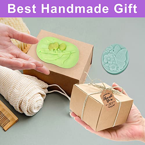 3 Pack Silicone Soap Molds, Flower Shapes Soap Molds For Soap Making,Butterfly Shapes-Mixed Patterns-For Handmade Soap Cake Lotion Bars Chocolate Biscuit Pudding Jelly #TOP6