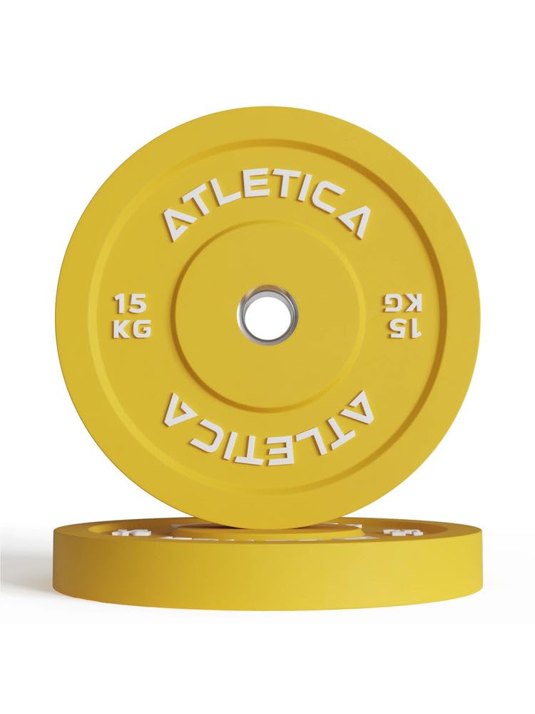 Atletica Set de Barre Olympique | Beta Powerlifting | Barre d'haltères Powerlifting | Disques Bumper de 190 kg | Colliers Pro | Couleur de la Barre d'haltères Beta Powerlifting: Vert Militaire