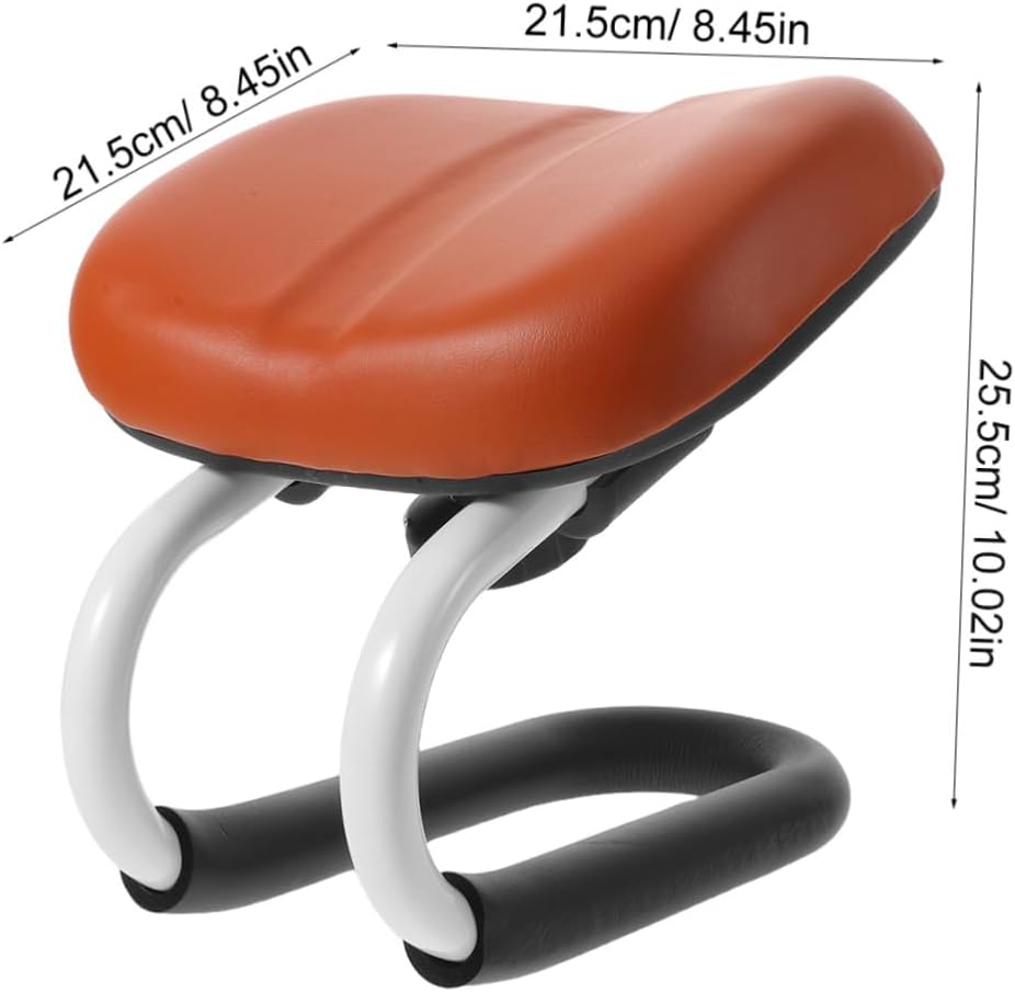 Toddmomy Brown Metal Leather Kneeling Meditation Stool for Studio Use | 25.50 X 21.50x21.50cm Size, Lightweight Build, Stable Support, Non-slip Base for Meditation Spaces