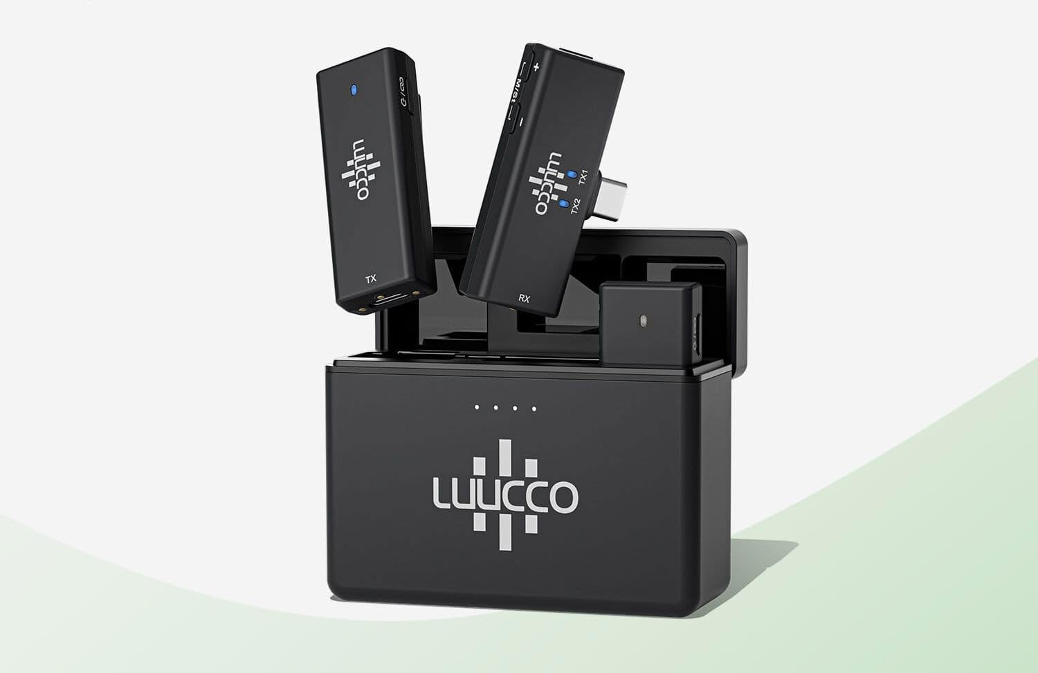 Micrófono Lavalier inalámbrico, cancelación de ruido inteligente, doble canal de 2.4G, ultracompacto, micrófono inalámbrico verdadero, para smartphones, cámaras, tabletas, computadoras y más.