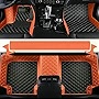 AJDGL Car Mats Fit for Dodge Challenger Charger Dakota Dart Durango Journey 2000-2023 All Weather Protection Non-Slip Leather Floor Liners (Black Orange car Floor mats 3)