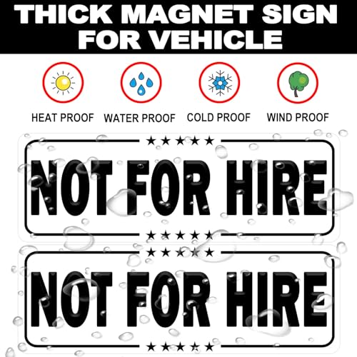 Image of Not for Hire Magnet for Cars, Heavy Duty Not for Hire Magnetic Sign, Reflective Farm Drivers Use Truck Tractor Trailer Magnet, 11.8 Inch x 3.9 Inch (Black-not for hire)