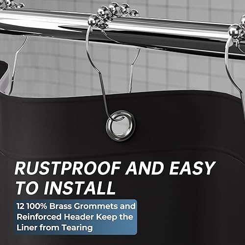 image for AmazerBath Plastic Shower Curtain Liner, 72 x Inches EVA 8G Heavy Duty