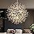 VerRon Modern Crystal Chandeliers Firework, Semi Flush Mount Ceiling Light Fixture, 8-Light Chrome Dandelion Chandelier, Pendant Light for Hallway, G9 Socket