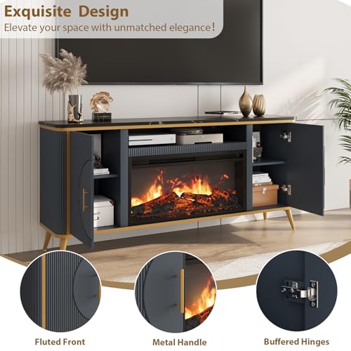 Electric Fireplace TV Stand Modern