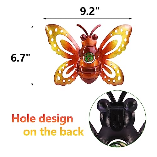 Bvlfook Garden Decor Clearance Metal Bee Wall Art Sculpture, Large Bee Wall Decor Fence Garden Decoration Hanging For Yard Lawn Patio Living Room Bedroom, 3 Pack, Gift For Family #TOP5
