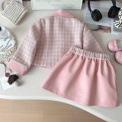 Image of Toddler Leather Jacket & Skirt Set - Fall /Spring /Winter Clothes for Toddler Girls | 2pc Outfit