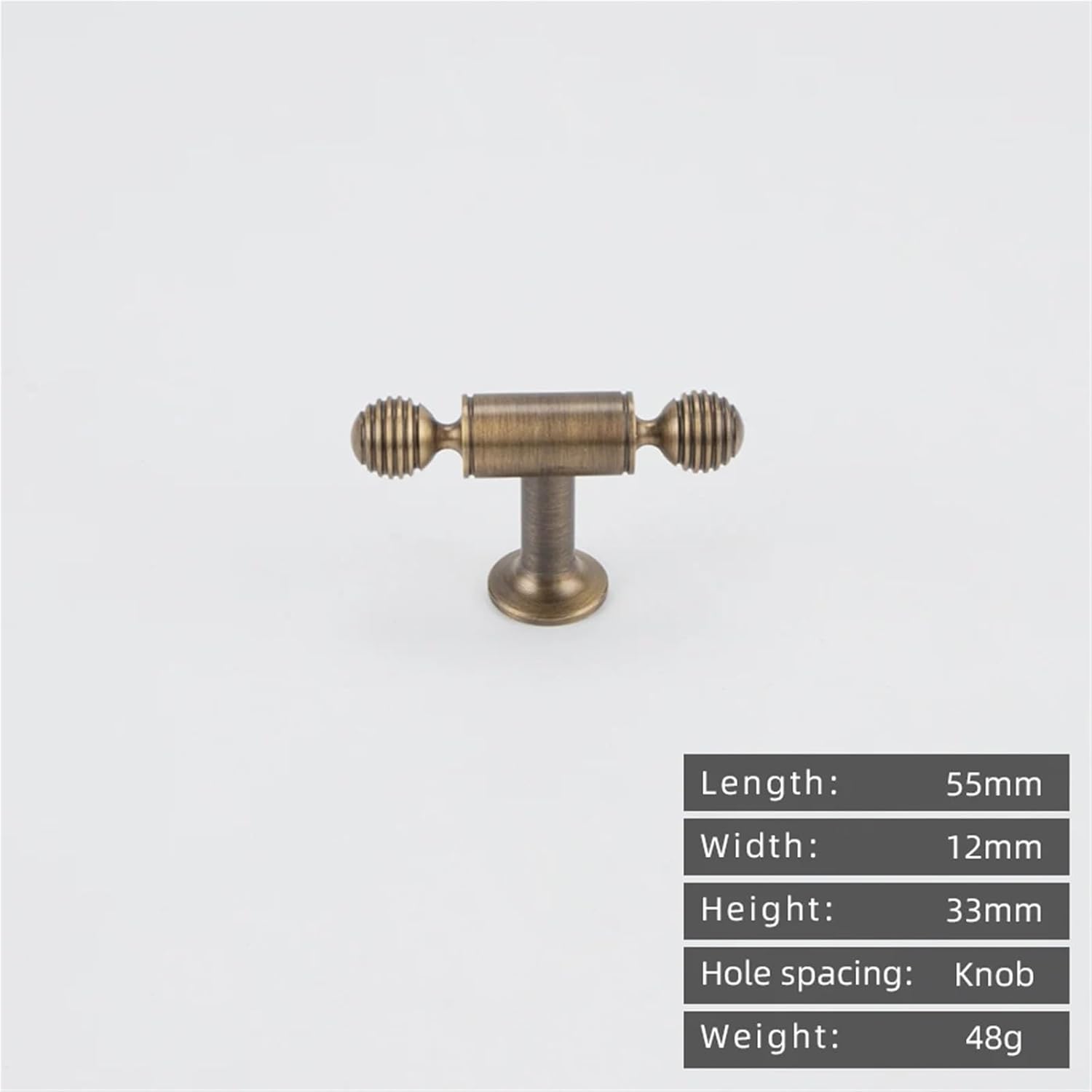 Solid Brass Pull Handle Kitchen Cabinet Drawer Gold Stripe Ball 1Pcs(8808-T-Antique)